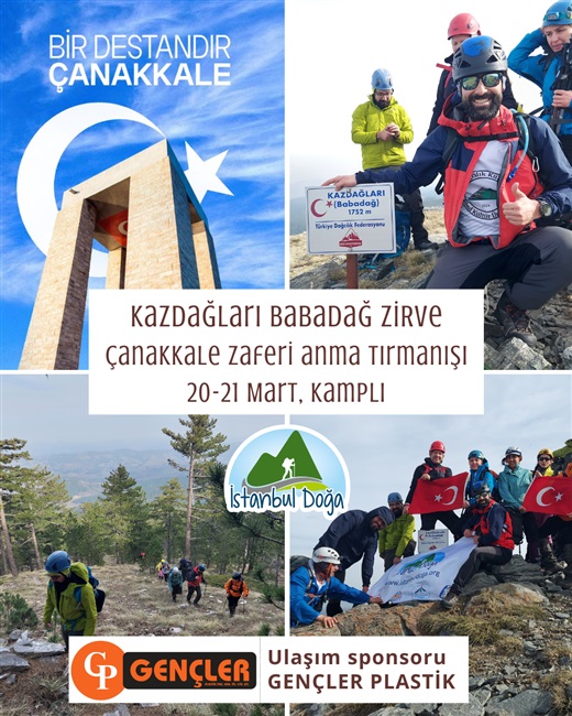 KAZDAĞLARI ZİRVESİ ÇANAKKALE ŞEHİTLERİNİ ANMA TIRMANIŞI (KAMPLI)